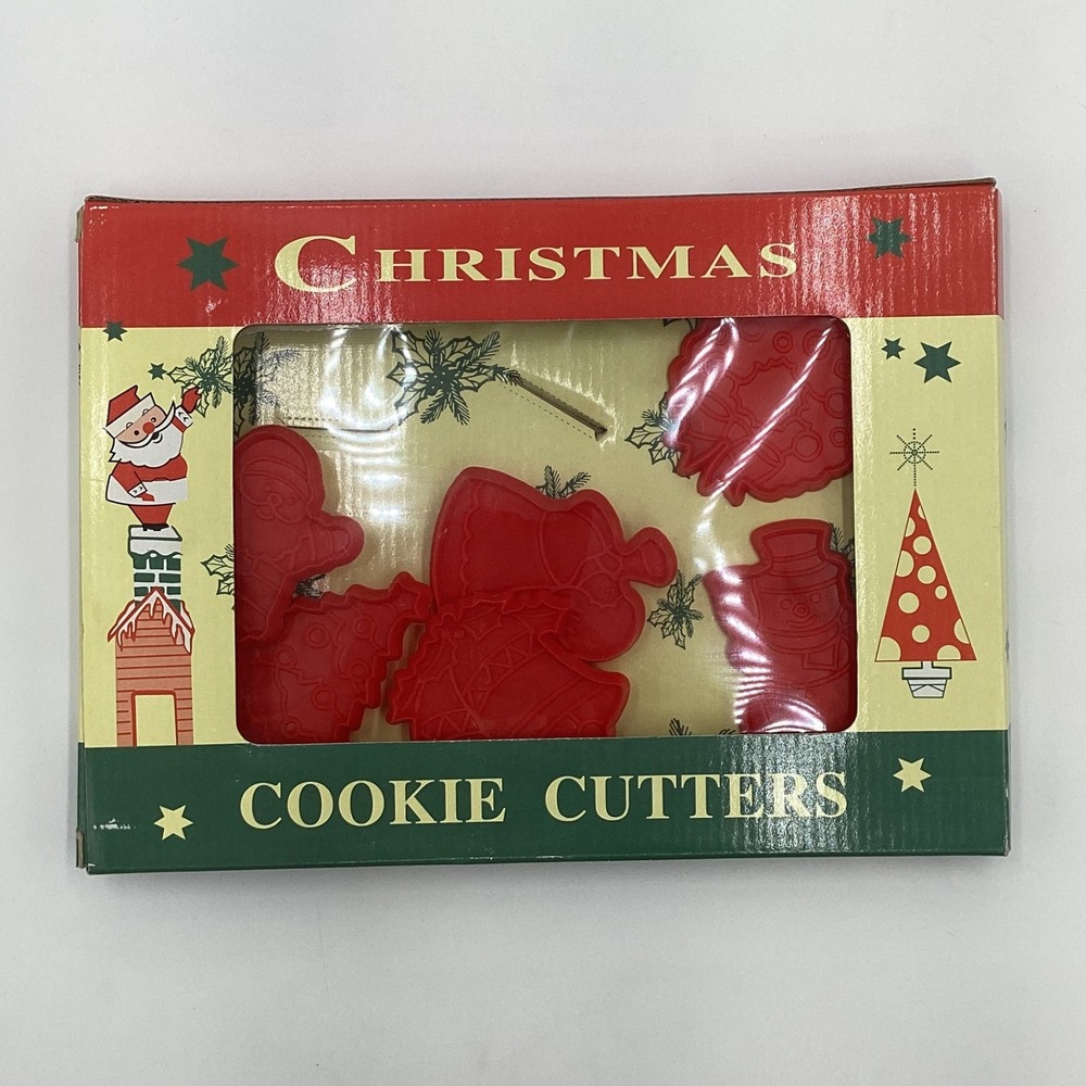 Vintage‎ Cracker Barrel Christmas Cookie Cutters Set Holiday Baking Kitchen